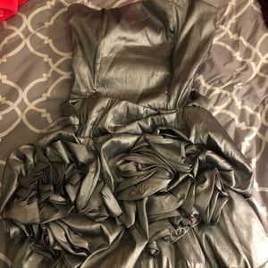 Silver strapless dress ✨